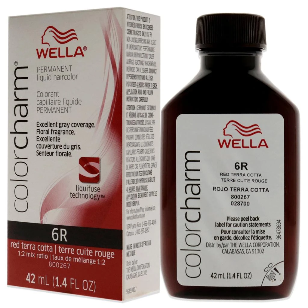 商品Wella|Color Charm Permanent Liquid Haircolor - 6R Red Terra Cotta by  for Unisex - 1.42 oz Hair Color,价格¥121,第4张图片详细描述