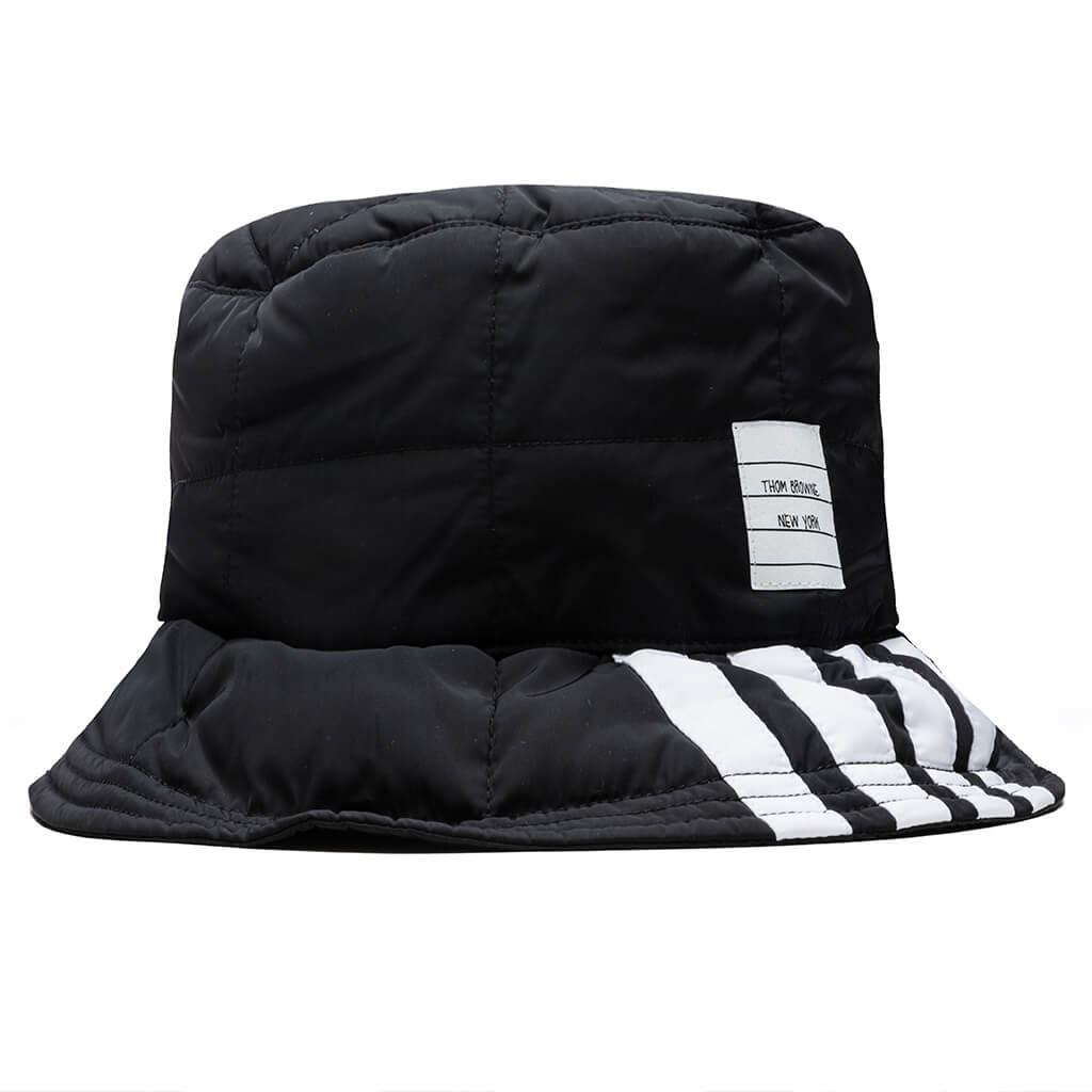 Thom Browne Seamed 4 Bar Quilted Bucket Hat - Black商品第1张图片规格展示