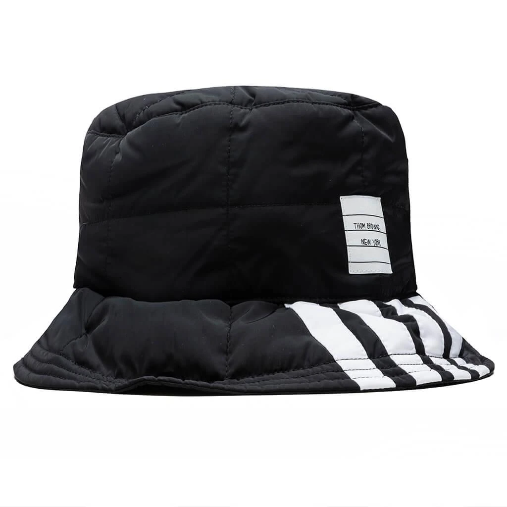 商品Thom Browne|Thom Browne Seamed 4 Bar Quilted Bucket Hat - Black,价格¥2608,第1张图片