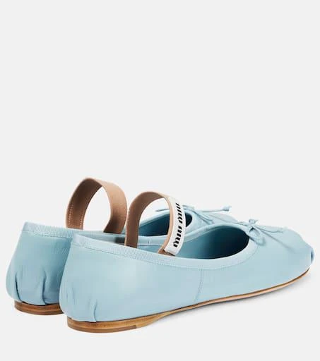 商品Miu Miu|皮革芭蕾舞平底鞋,价格¥9856,第3张图片详细描述