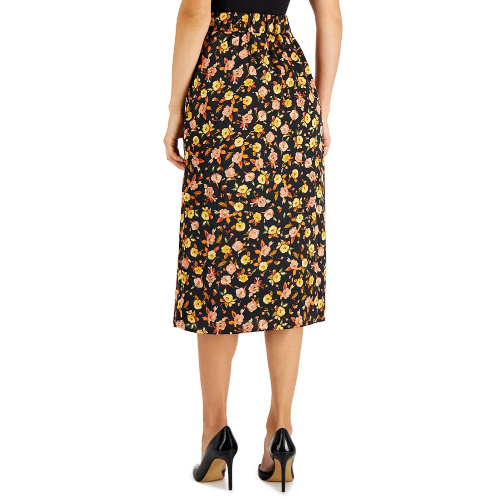 Women's Floral-Print Midi Skirt商品第2张图片规格展示