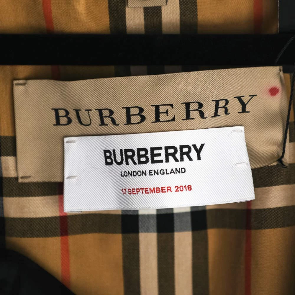 商品[二手商品] Burberry|Burberry Black Taffeta Double Breasted Long Coat XL,价格¥2568,第5张图片详细描述