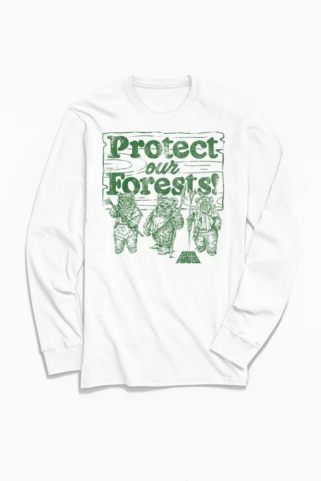 商品Urban Outfitters|Star Wars Ewoks Protect Our Forests Long Sleeve Tee,价格¥303,第1张图片