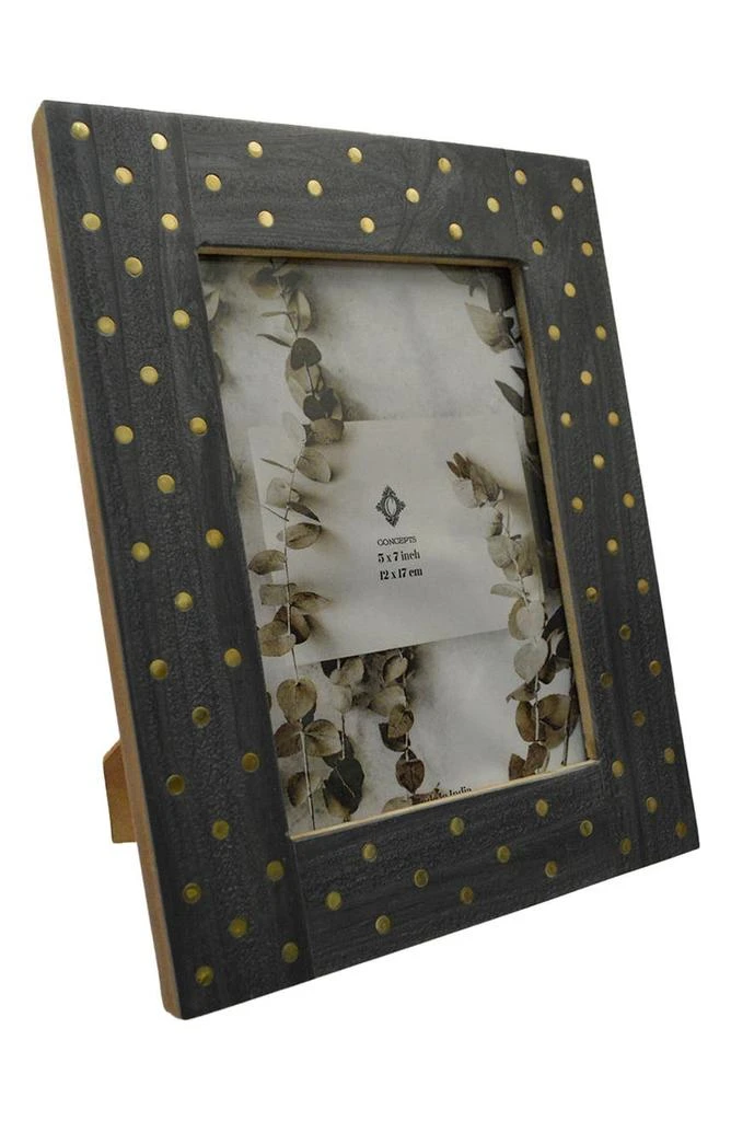 商品Concepts in Time|Dot Inlaid Brass Resin 5" x 7" Photo Frame,价格¥124,第1张图片