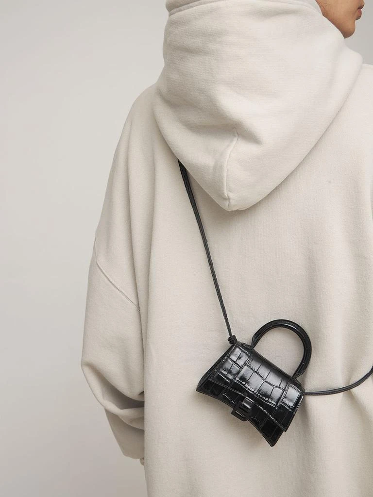 商品Balenciaga|Mini Hourglass Croc Embossed Leather Bag,价格¥9667,第2张图片详细描述