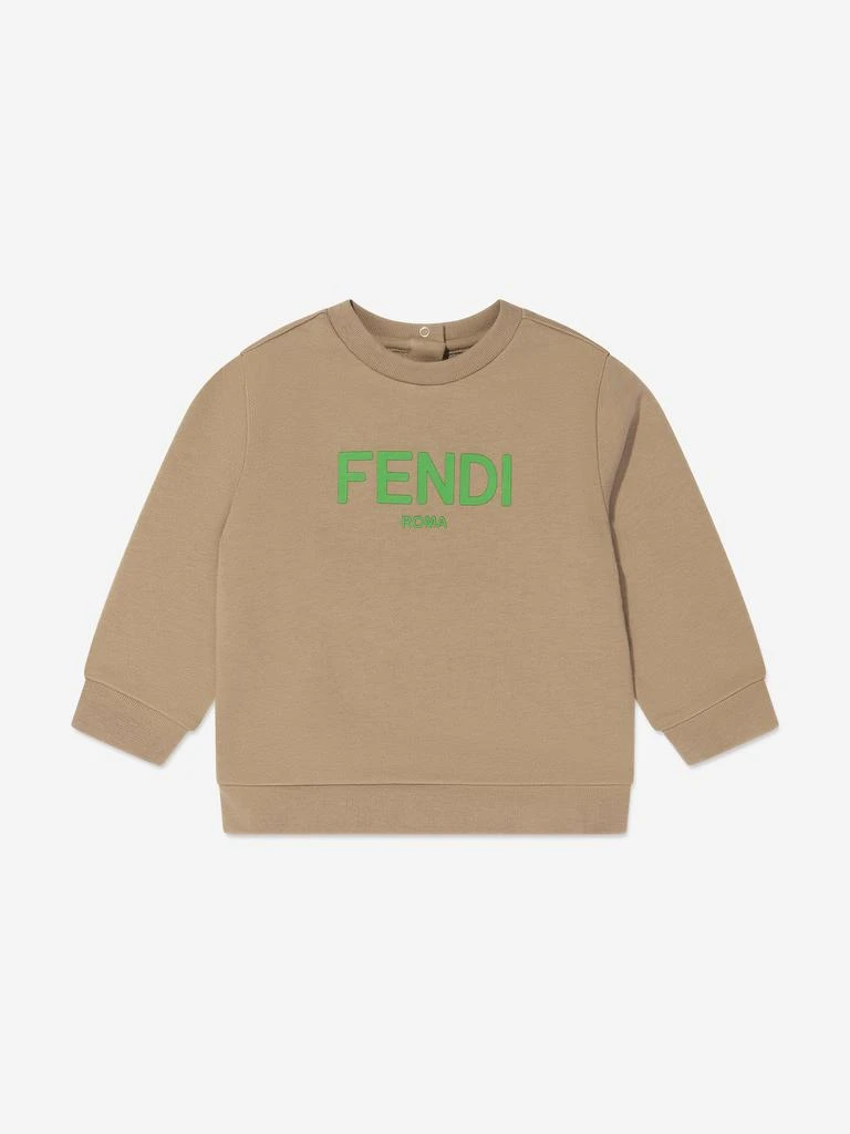 商品Fendi|Fendi Baby Logo Sweatshirt in Beige,价格¥2149,第1张图片