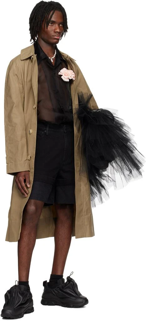 商品Simone Rocha|Black Wide Leg Puddle Denim Shorts,价格¥3489,第4张图片详细描述