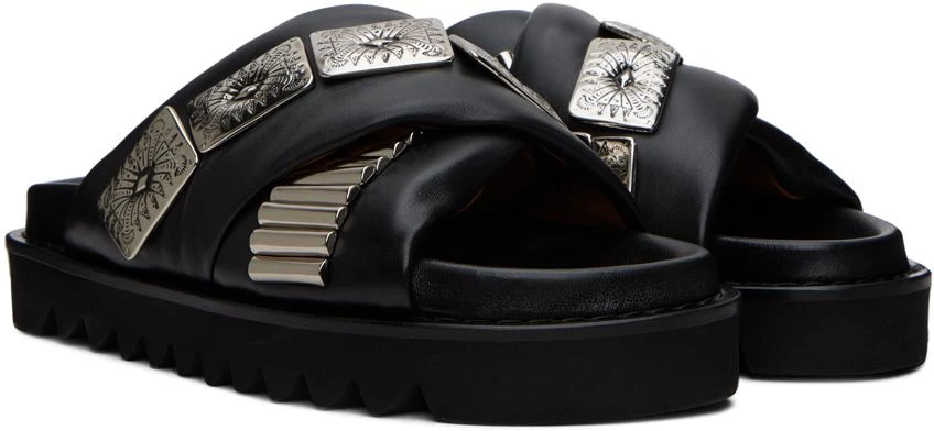 商品Toga Virilis|SSENSE Exclusive Black Criss-Crossing Sandals,价格¥3255,第4张图片详细描述
