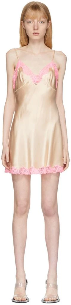 商品Alexander Wang|Beige & Pink Lace Slip Dress,价格¥960,第1张图片