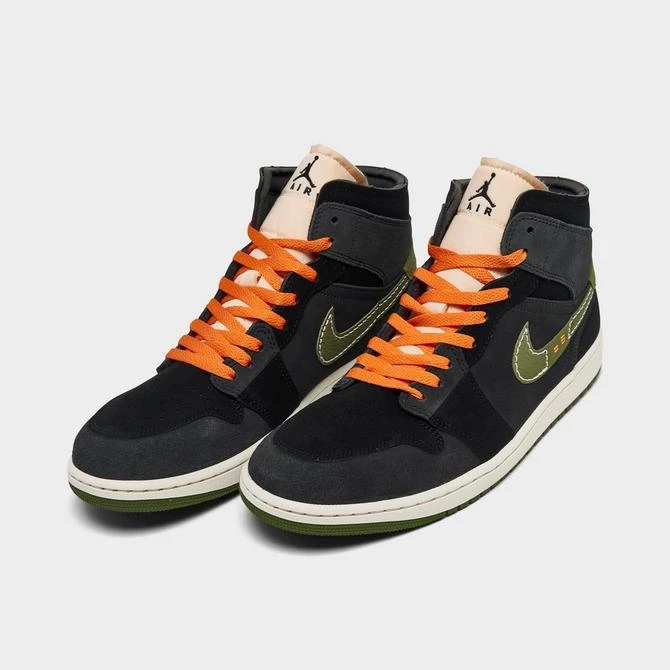 商品Jordan|Air Jordan Retro 1 Mid SE Craft Halloween Casual Shoes,价格¥1002,第2张图片详细描述