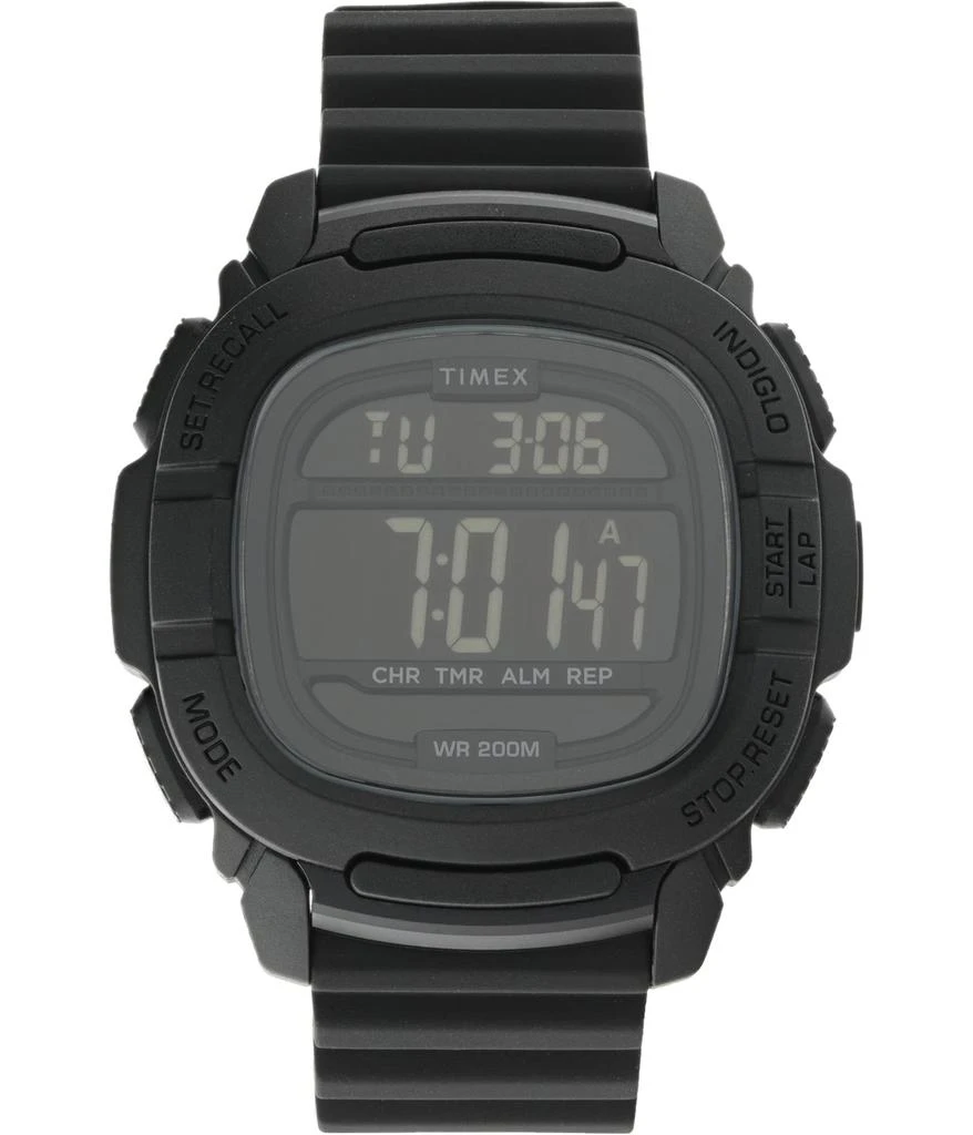 商品Timex|47 mm Command 47 Black Case Digital Dial Black Silicone Strap,价格¥445,第1张图片