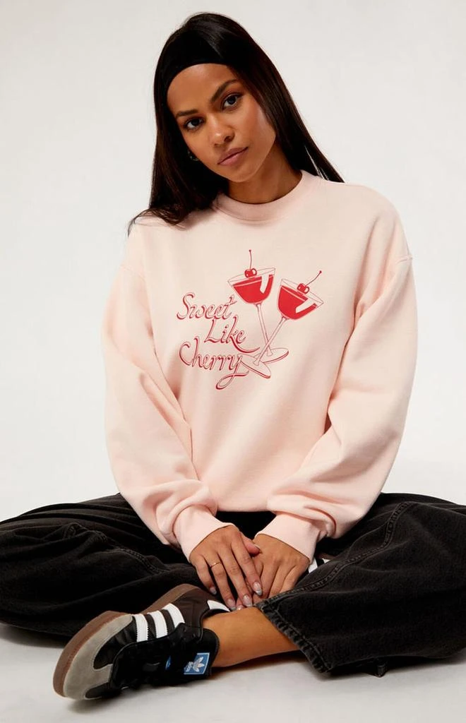 商品PacSun|Cherry Cocktail Crew Neck Sweatshirt,价格¥219,第1张图片