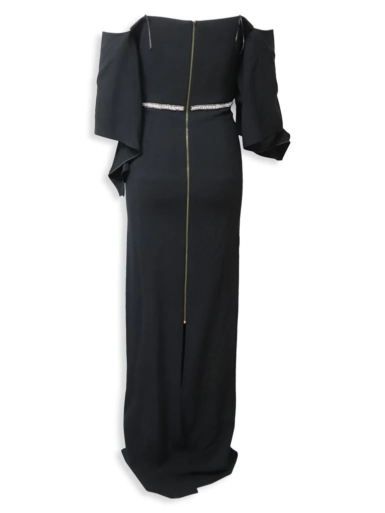 商品[二手商品] ROLAND MOURET|Roland Mouret Off-The-Shoulder Embellished Crepe Gown In Black Viscose,价格¥3005,第2张图片详细描述