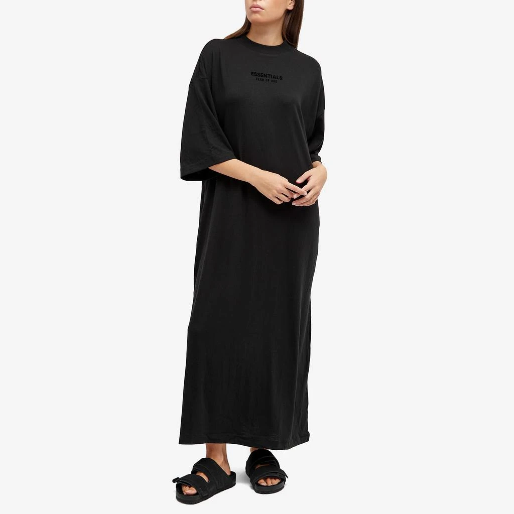 商品Essentials|Fear of God ESSENTIALS Essentials 3/4 Sleeve Dress - Jet Black,价格¥360,第4张图片详细描述