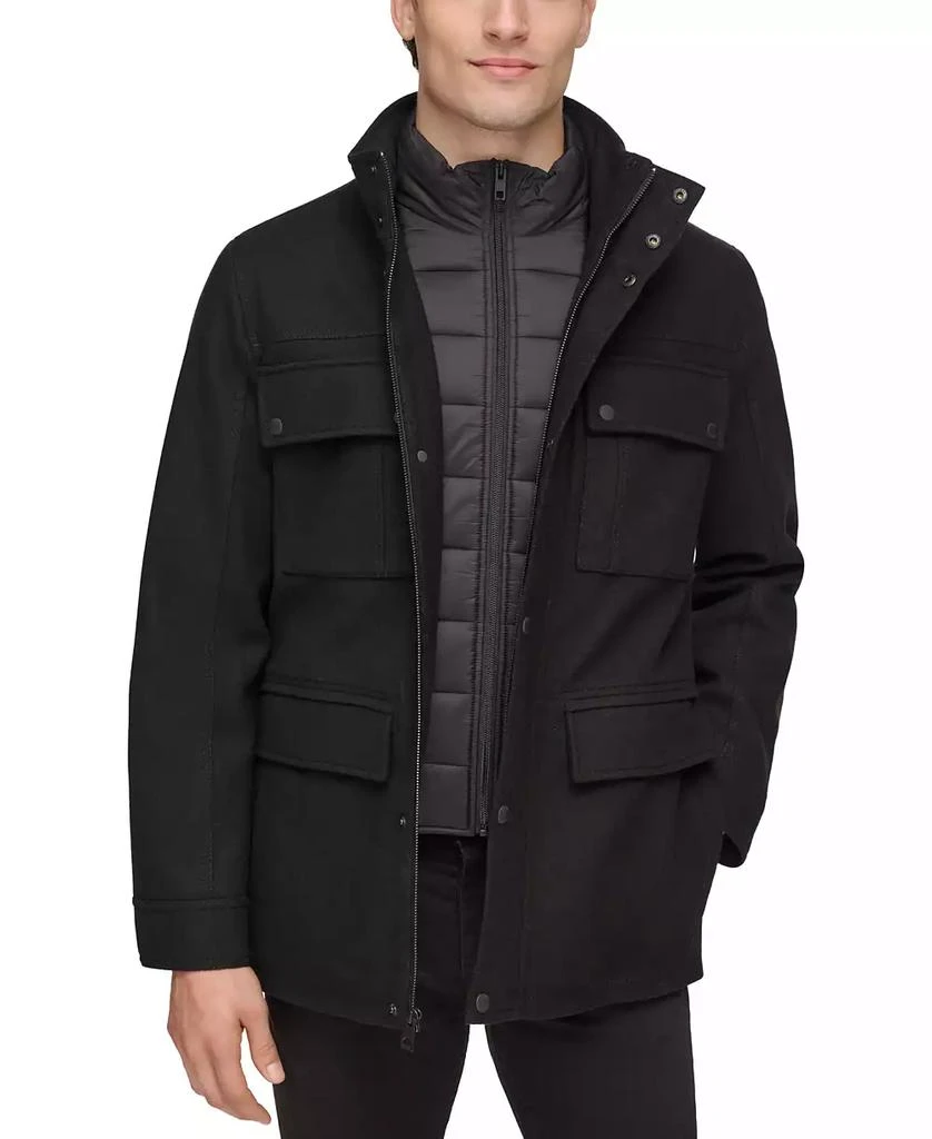 商品GUESS|Men's Water-Repellent Jacket with Zip-Out Quilted Puffer Bib,价格¥663,第1张图片