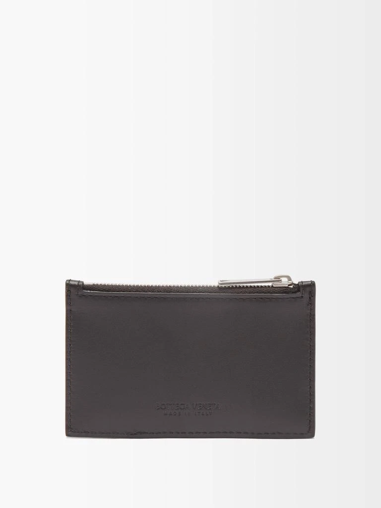 商品Bottega Veneta|Bi-colour zipped Intrecciato-leather cardholder,价格¥4060,第1张图片