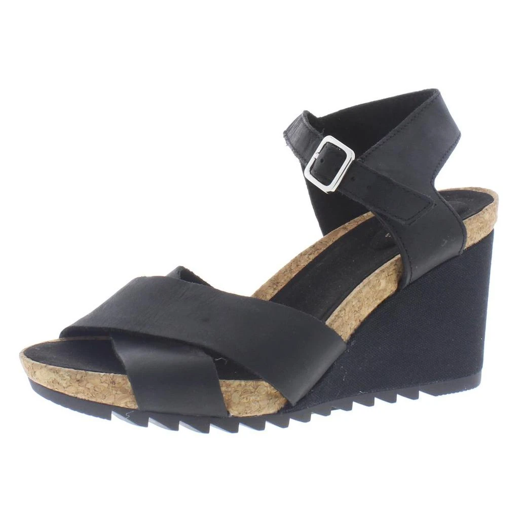 商品Clarks|Clarks Womens Flex Sun Leather Cork Wedge Sandals,价格¥661,第2张图片详细描述