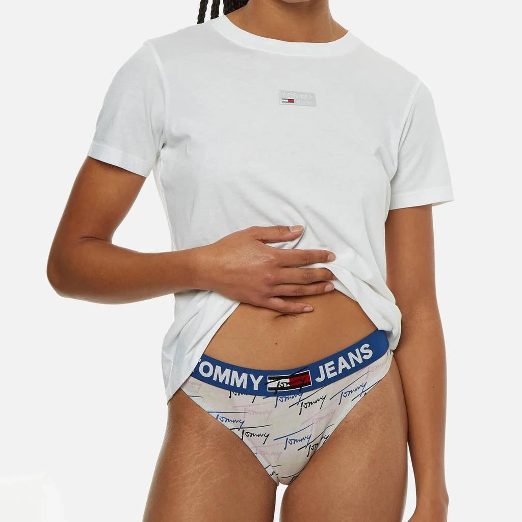 商品Tommy Hilfiger|Tommy Jeans Signature Stretch Cotton-Jersey Bikini Briefs,价格¥79,第1张图片