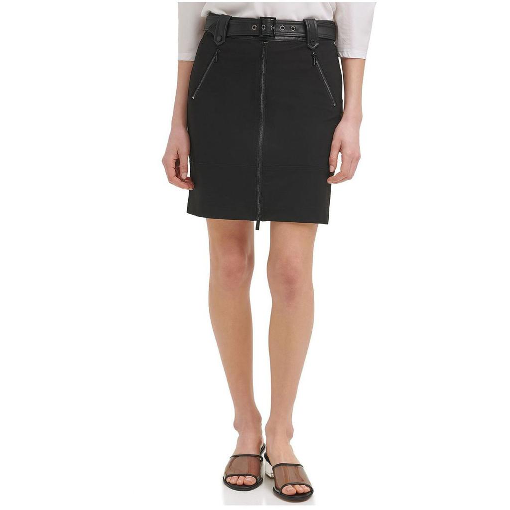 Karl Lagerfeld Paris Womens Ponte Faux Trim Pencil Skirt商品第1张图片规格展示