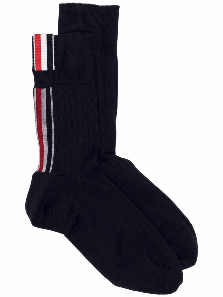 商品Thom Browne|THOM BROWNE RWB stripe mid-calf socks,价格¥1253,第1张图片