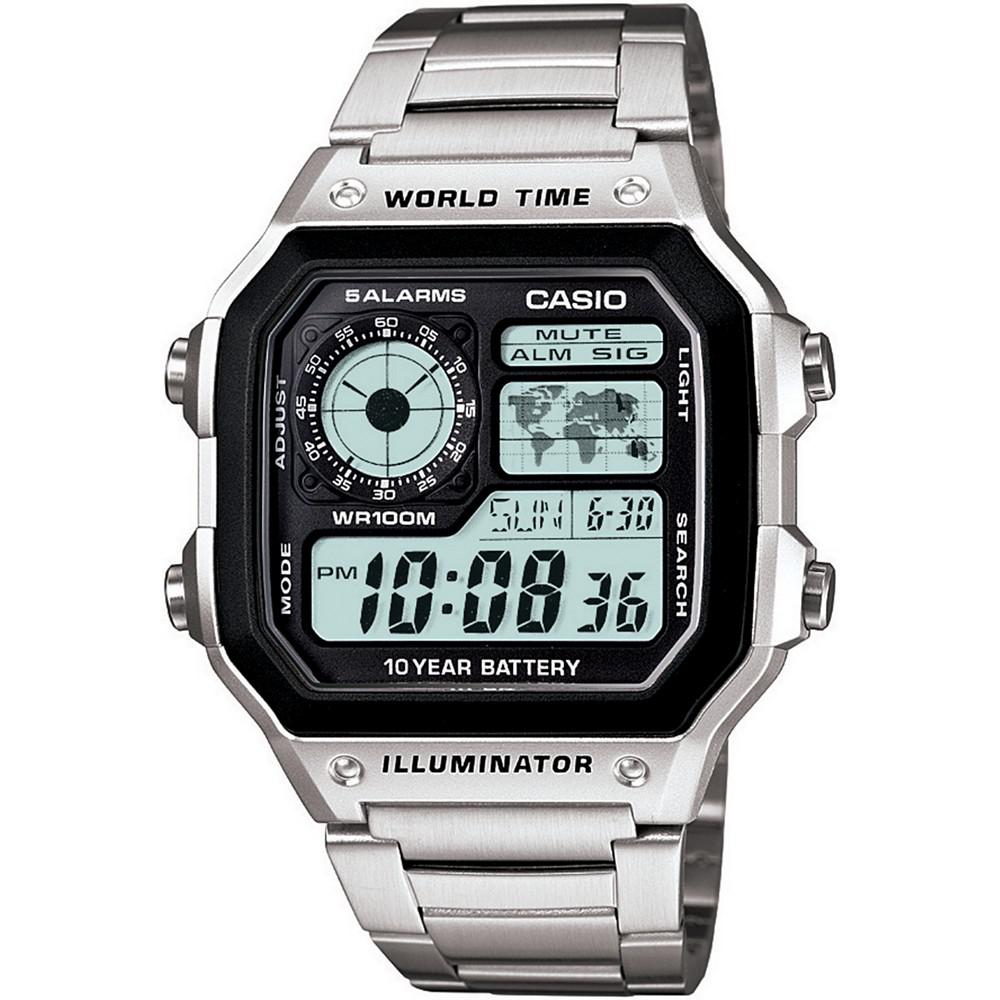 商品 世界地图 男女通用 数字不锈钢手表39.5mm  图