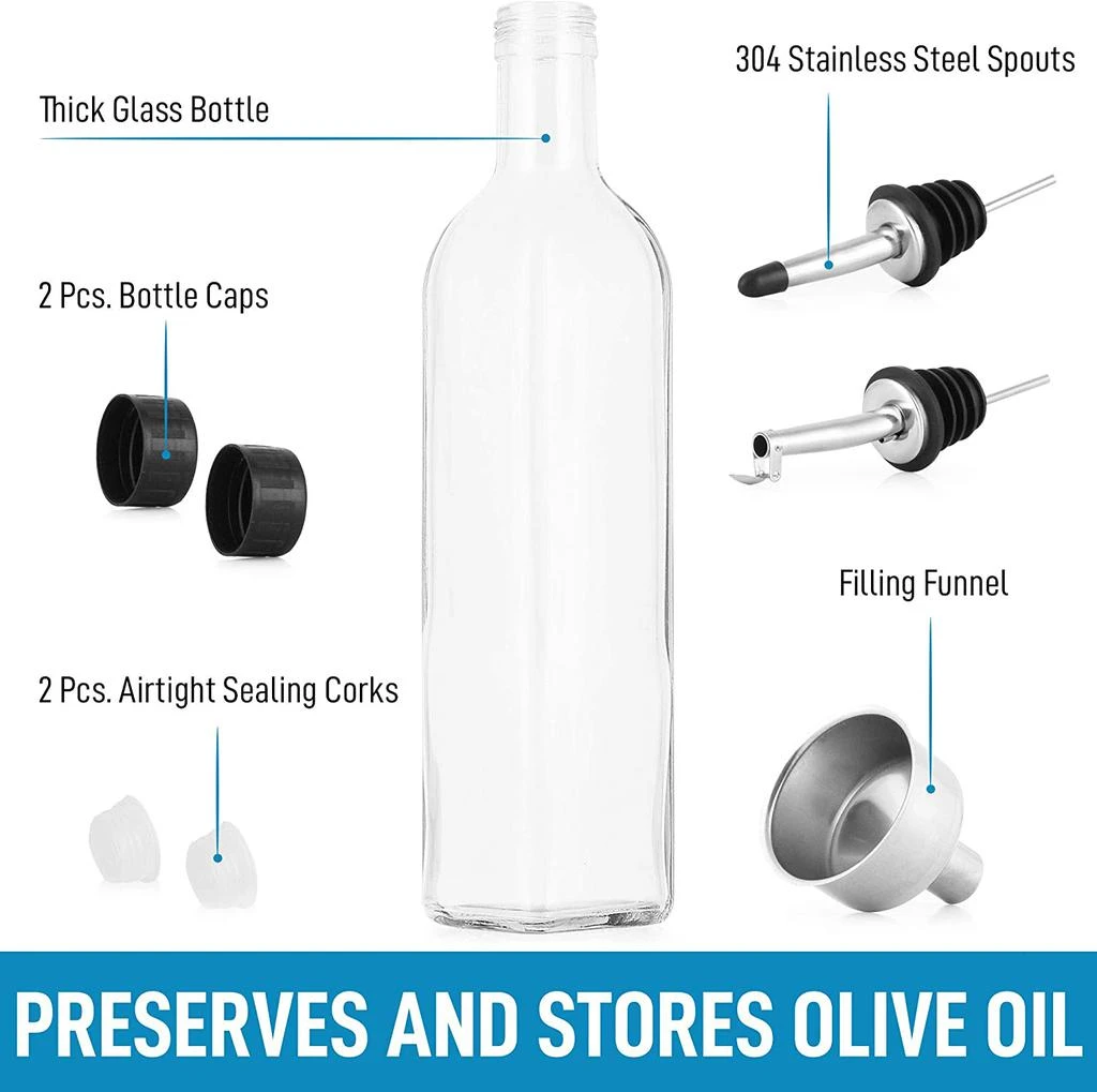 商品Zulay|Zulay Kitchen Olive Oil Bottle Dispenser with Spout,价格¥174,第2张图片详细描述