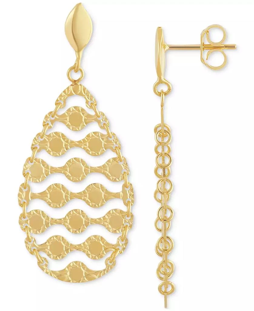 商品Italian Gold|Openwork Teardrop Drop Earrings in 10k Gold,价格¥2152,第1张图片