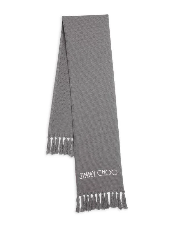 商品Jimmy Choo|Tassel Logo Wool Scarf,价格¥1567,第2张图片详细描述