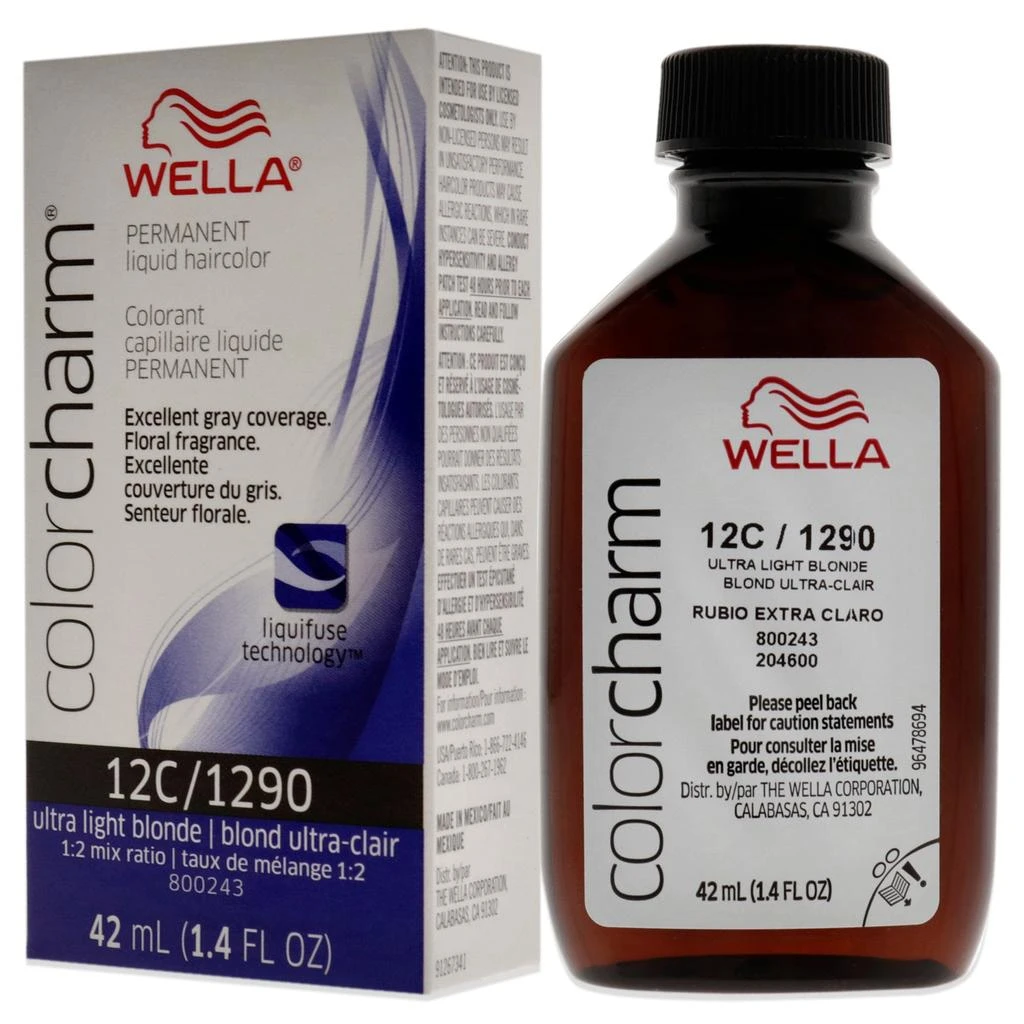 商品Wella|Color Charm Permanent Liquid Haircolor - 1290 12C Ultra Light Blonde by  for Unisex - 1.4 oz Hair Color,价格¥131,第4张图片详细描述