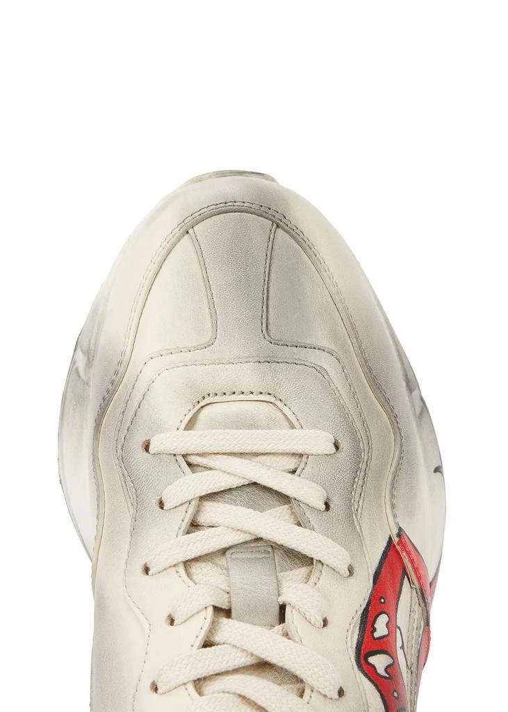 商品Gucci|Rython ecru distressed leather sneakers,价格¥7402,第4张图片详细描述