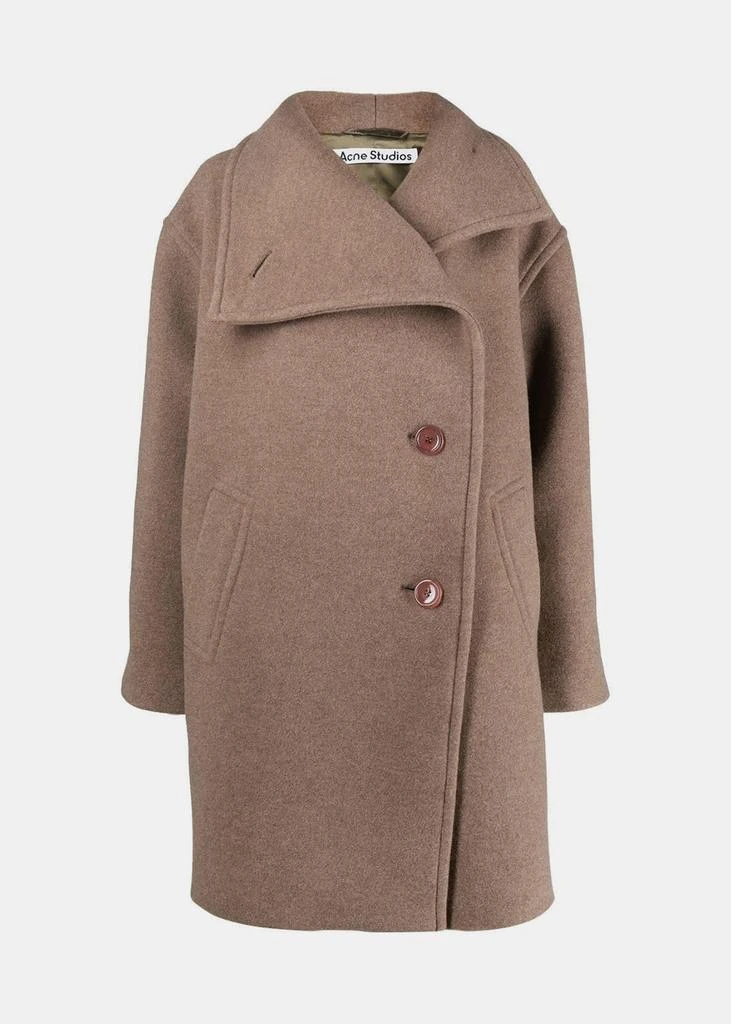 商品Acne Studios|Acne Studios Light Brown Wool Coat,价格¥4791,第1张图片