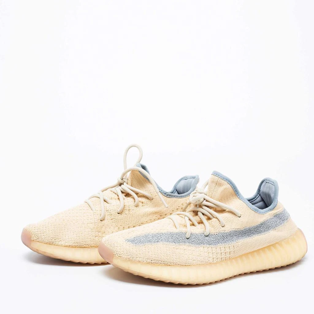商品[二手商品] YEEZY|Yeezy x Adidas Cream/Grey Knit Fabric Boost 350 V2 Linen Sneakers Size 43 1/3,价格¥1578,第2张图片详细描述