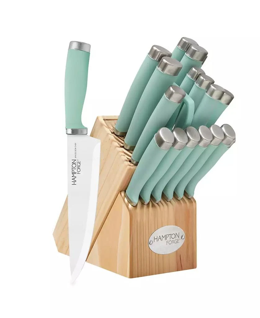 商品Hampton Forge|17 Piece Epicure Pistachio Block Cutlery Set,价格¥347,第1张图片