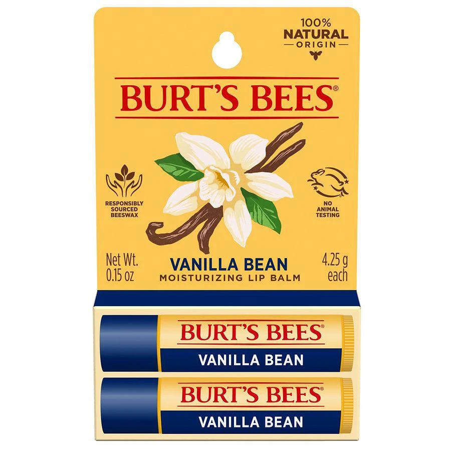 商品Burt's Bees|100% Natural Origin Moisturizing Lip Balm Vanilla Bean,价格¥62,第1张图片