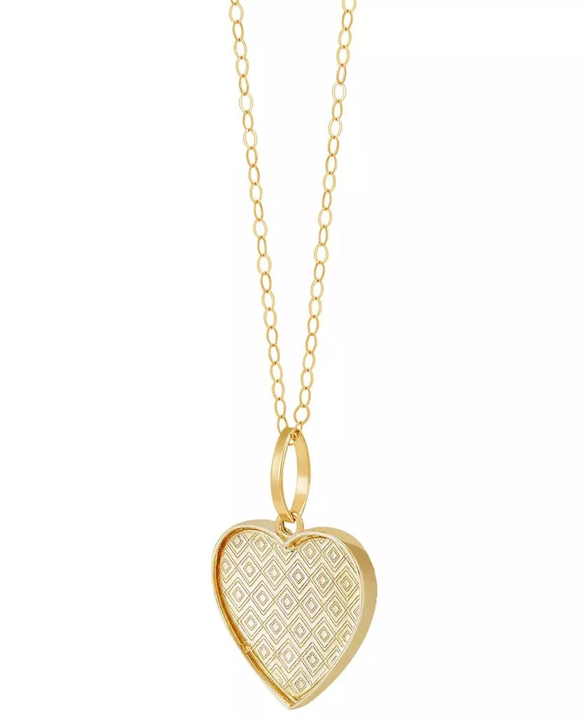 商品Macy's|Patterned Heart Beaded Edge Reversible 18" Pendant Necklace in 10k Gold,价格¥1075,第4张图片详细描述