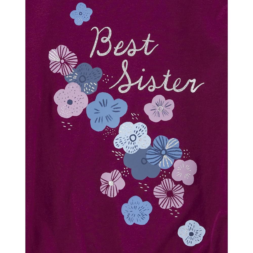 Little Girls Best Sister Jersey T-shirt商品第2张图片规格展示