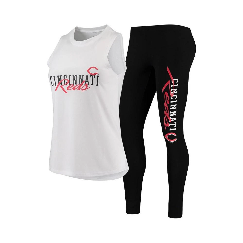 商品Concepts Sport|Women's White, Black Cincinnati Reds Sonata Tank Top and Leggings Set,价格¥293,第1张图片