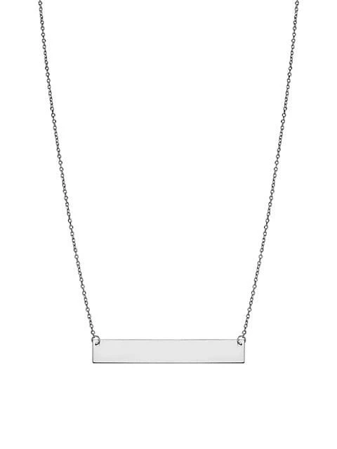 商品Oradina|10K White Solid Gold Brooklyn Bar Necklace,价格¥1838,第1张图片