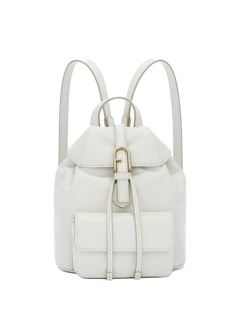 商品Furla|Flow Mini White Leather Backpack,价格¥2560,第1张图片