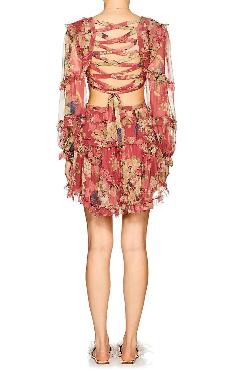 商品Zimmermann|Melody Cutout Floral Silk Dress,价格¥7816,第3张图片详细描述