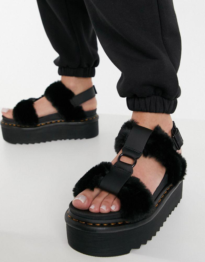 Dr Martens Francis Fluffy sandals in black商品第4张图片规格展示