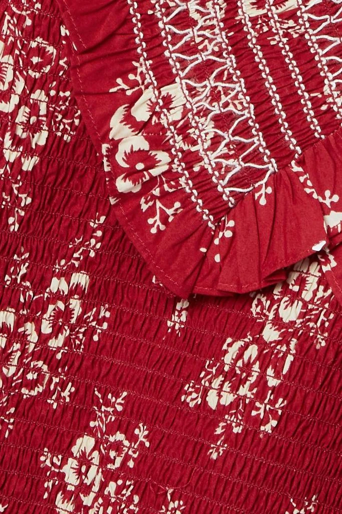 商品Sea|Alessia ruffled shirred floral-print cotton midi dress,价格¥1420,第4张图片详细描述