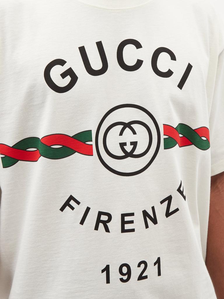 Firenze logo-print cotton T-shirt商品第4张图片规格展示