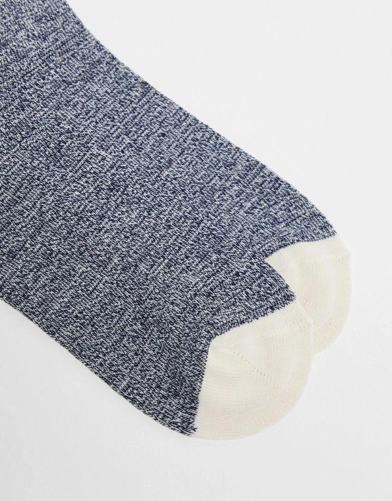 商品ASOS|ASOS DESIGN twist ribbed socks in blue and off-white,价格¥58,第3张图片详细描述