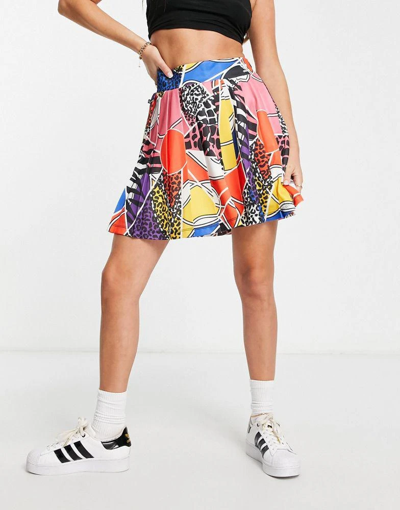 商品Adidas|adidas Originals x Rich Mnisi graphic print pleated tennis skirt in multi,价格¥244,第1张图片