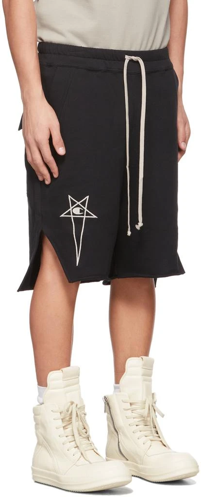 商品Rick Owens|Black Champion Edition French Terry Beveled Pods Shorts,价格¥1006,第2张图片详细描述