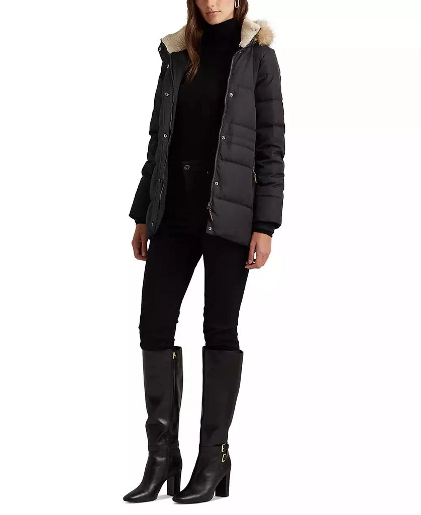 商品Ralph Lauren|Women's Faux-Fur-Trim Hooded Puffer Coat, Created for Macy's,价格¥672,第4张图片详细描述