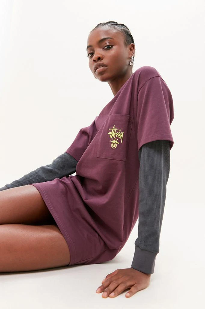 商品STUSSY|Stussy Neal Twofer Layered Long Sleeve T-Shirt Dress T恤,价格¥378,第2张图片详细描述