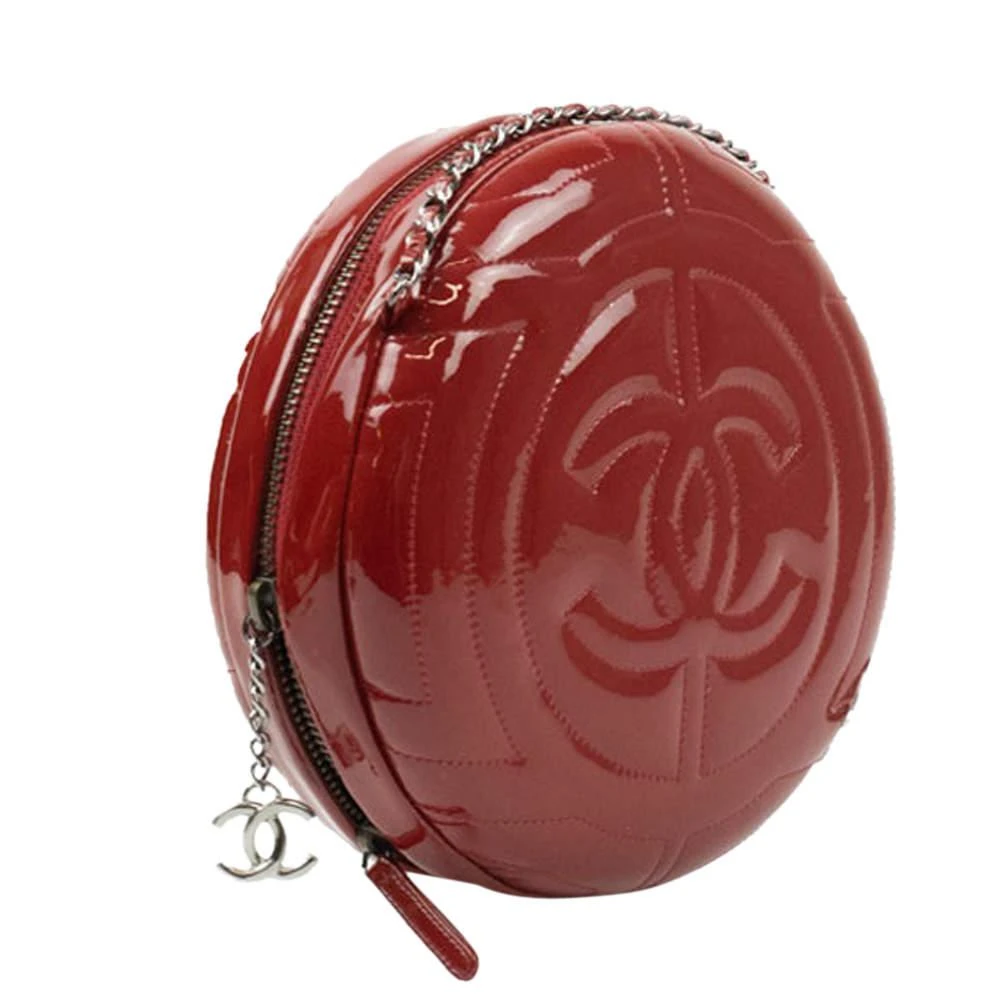商品[二手商品] Chanel|Chanel Red Round Patent Leather Shoulder Bag,价格¥16776,第2张图片详细描述