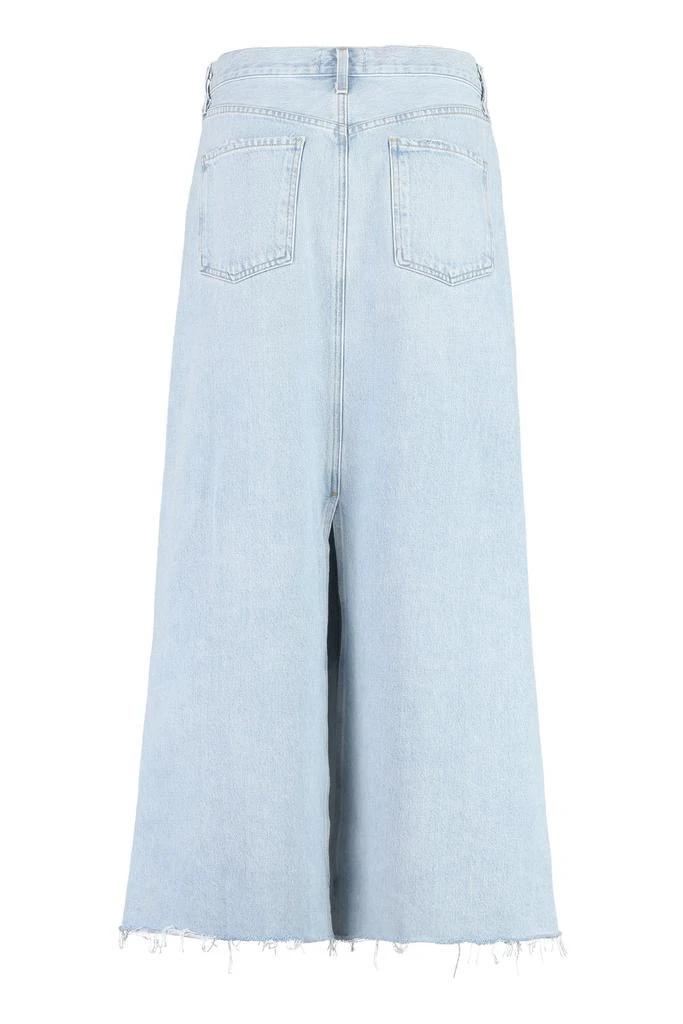 商品AGOLDE|AGOLDE Back Slit Frayed Edge Denim Midi Skirt,价格¥1591,第2张图片详细描述